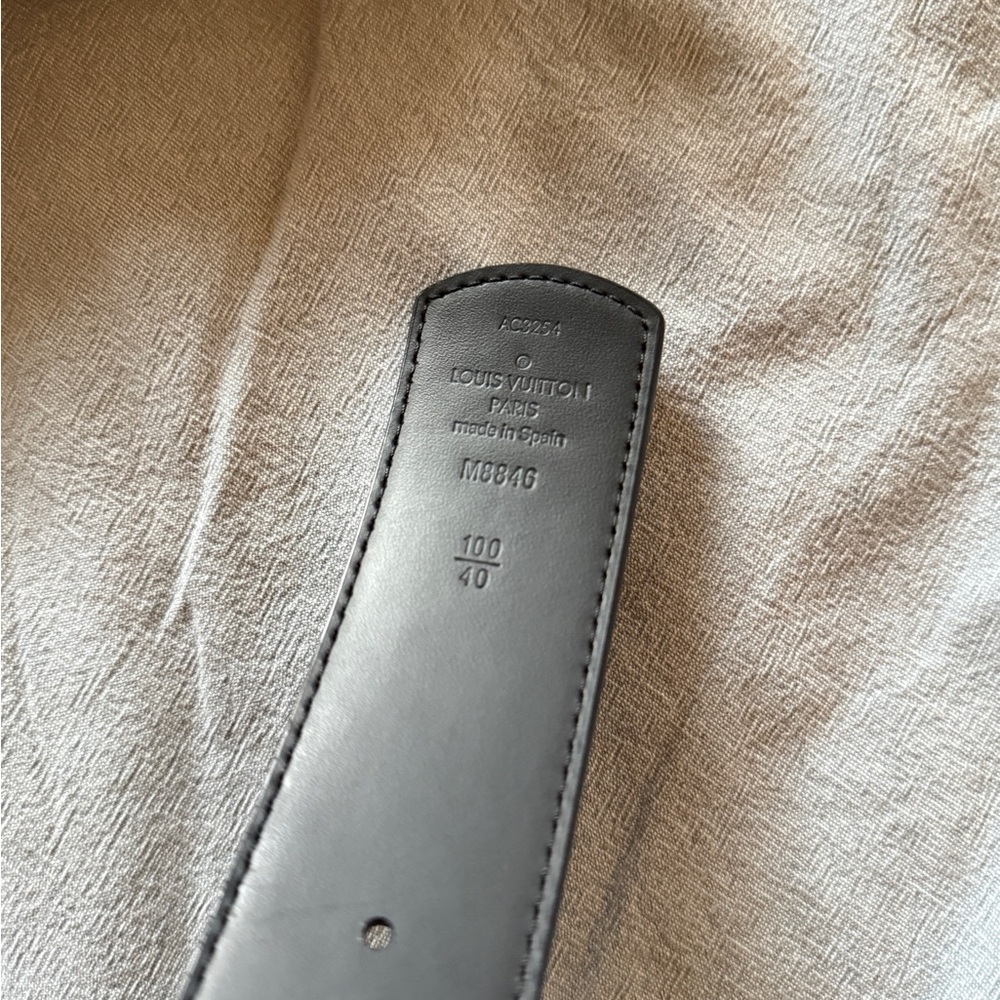 Louis Vuitton Silver Buckle Black Belt - Picture 2 of 4